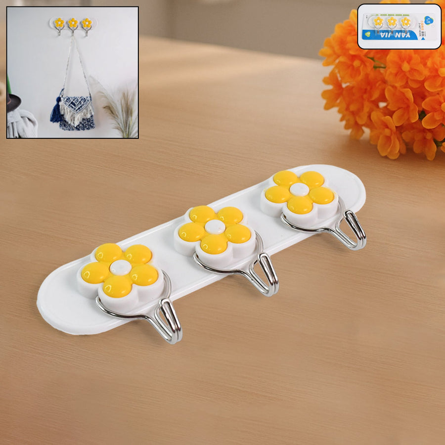 Multipurpose Strong & Hook Self-Adhesive hooks for wall Heavy Plastic Hook (1 Pc)