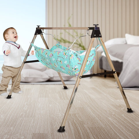 Baby Cradle Ghodiyu Portable Folding Swing Stainless Steel Stand (1 Pc)