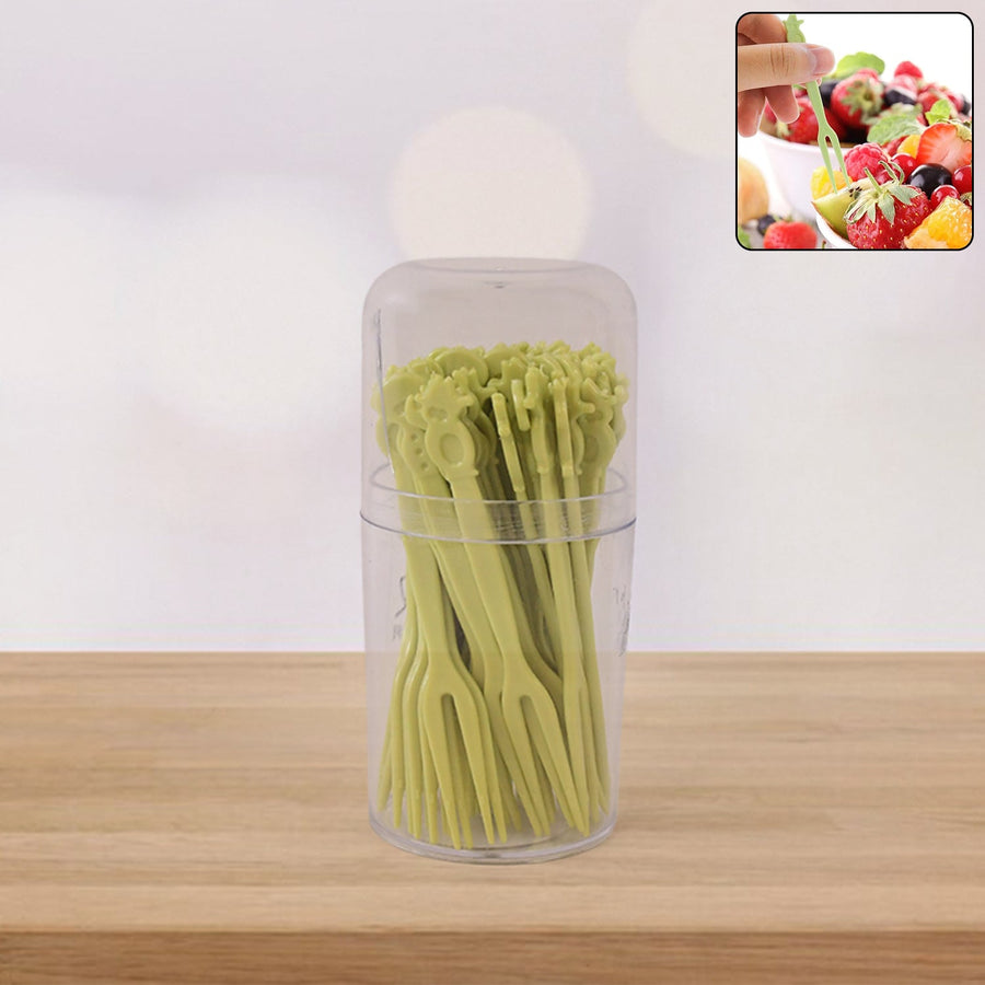Plastic Fruit Forks Cake Dessert Forks Mini Forks (50 Pcs Set)