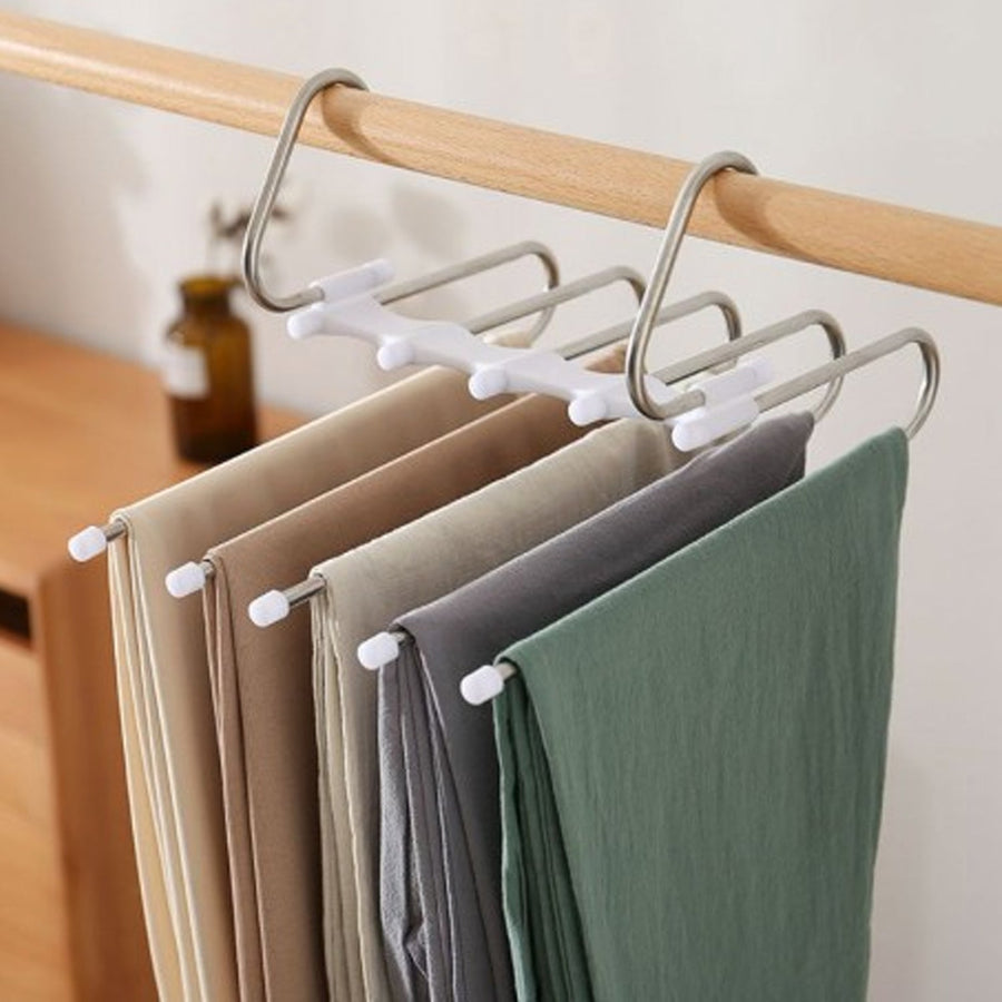 5 in 1 Stainless Steel Foldable Hangers for Clothes Hanging