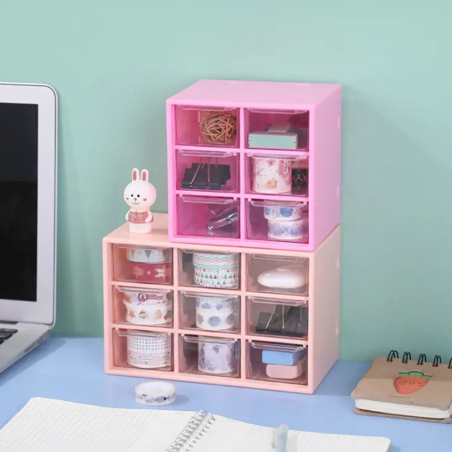 Storage Box 9 Grids Multi-Purpose Desktop Drawer Organizer  Hanging Hole Design