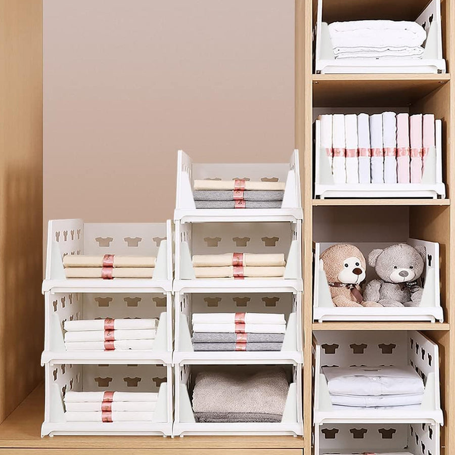4-Layer Stackable Foldable Storage Organizer Cart Kitchen, Closet, Bedroom & Bathroom