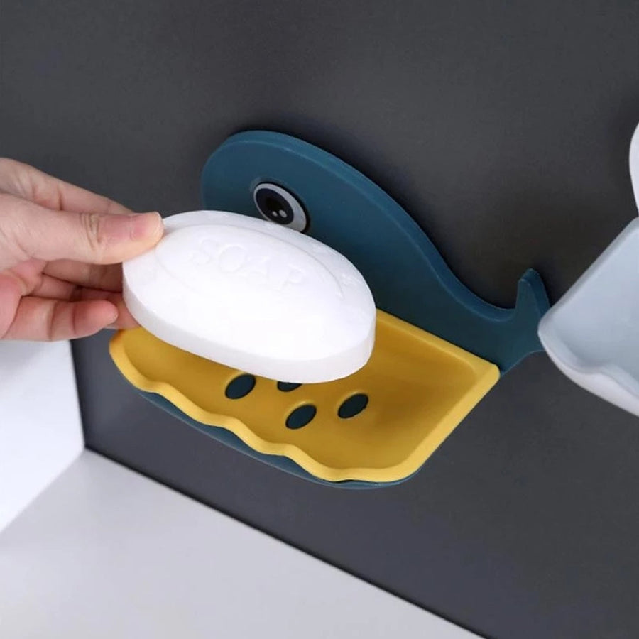 Fish Shape Wall-Mounted Double Layer Soap Holder for Bathroom & Kitchen