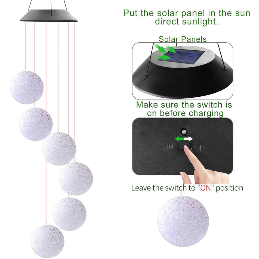 Solar Crystal Ball Color Changing Solar Powered LED  for Patio Garden Night Decor