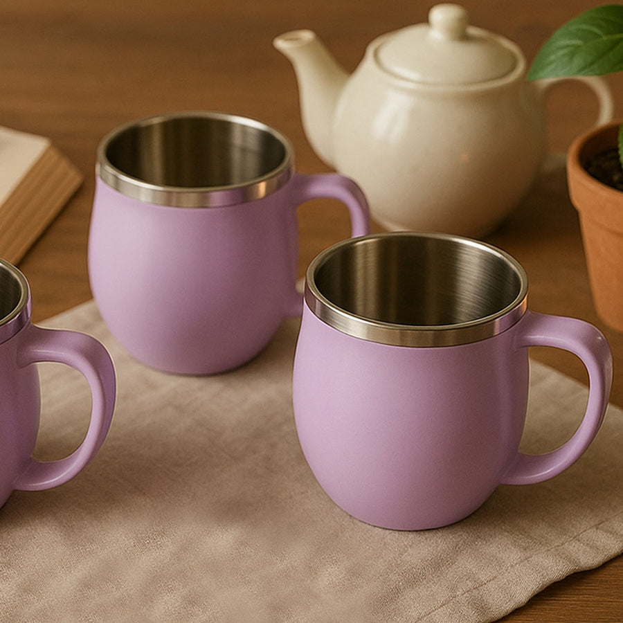 Apex Chit-Chat Double Wall Stainless Steel Mug Set (6Pc/200ml) Approx